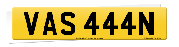 Registration number VAS 444N